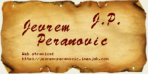 Jevrem Peranović vizit kartica